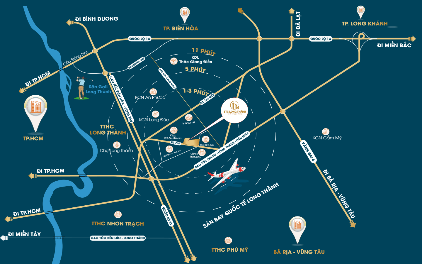 Vị trí STC Long Thành nằm tọa lạc ngay trung tâm huyện Long Thành